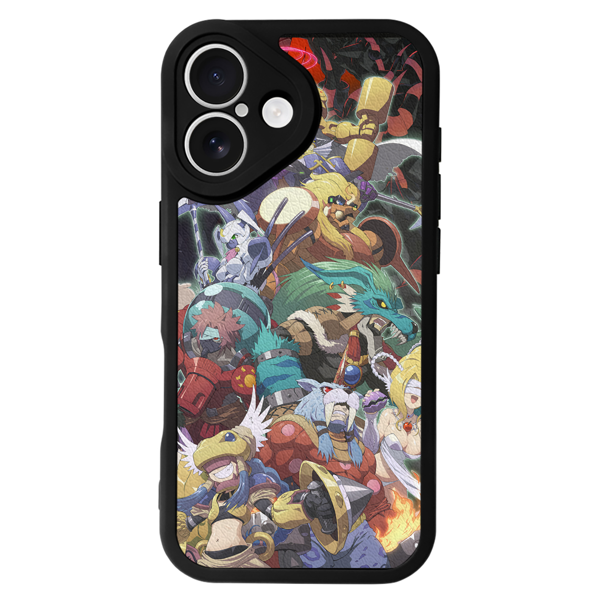 （画像用） Digimon デジタルモンスター/デジモン 【iPhone 16シリーズ対応】シリコンスマホケース（レザー調） 材質：シリコン